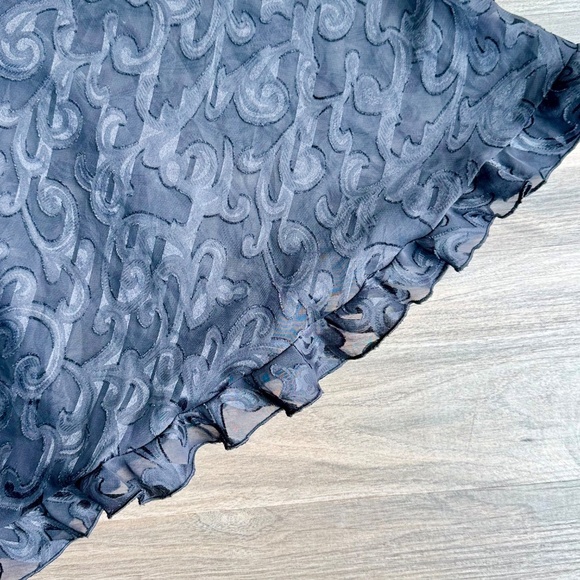 Seductive Wear by Cinema Etoile Black Sheer Embossed Babydoll | Vintage | Size L - Picture 10 of 11